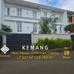 Brand New Modern House di Kemang, Jakarta Selatan — 3 Lantai, LT 517 m², LB 760 m², Private Lift, SHM