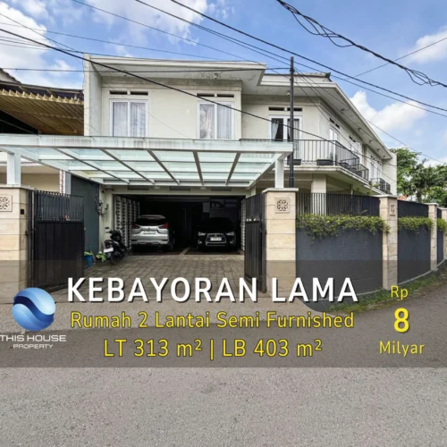rumah 2 lantai semi furnished kebayoran lama jakarta selatan